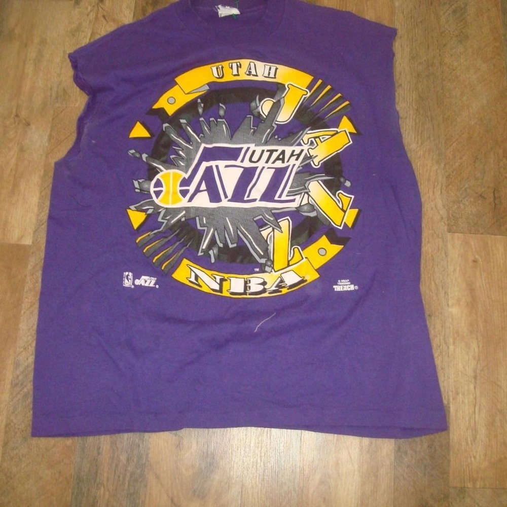 UTAH JAZZ 90S TRENCH‎ SHIRT 80S VINTAGE